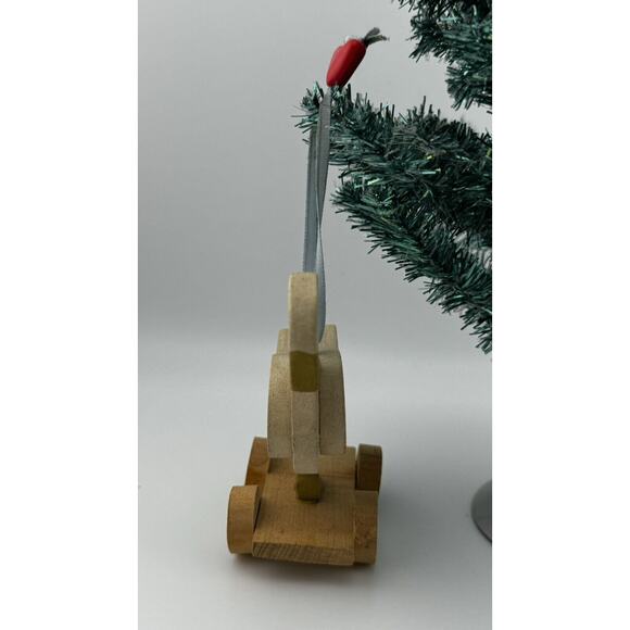 VTG 80's Kurt S. Adler Handcrafted Wooden Duck Ornament on Wheels - Picture 3 of 5